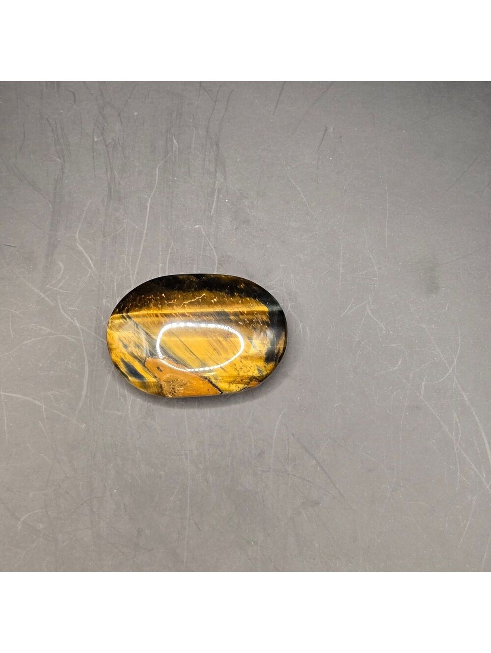 30x. Yellow Tiger's Eye Natural Crystal Palm Stone